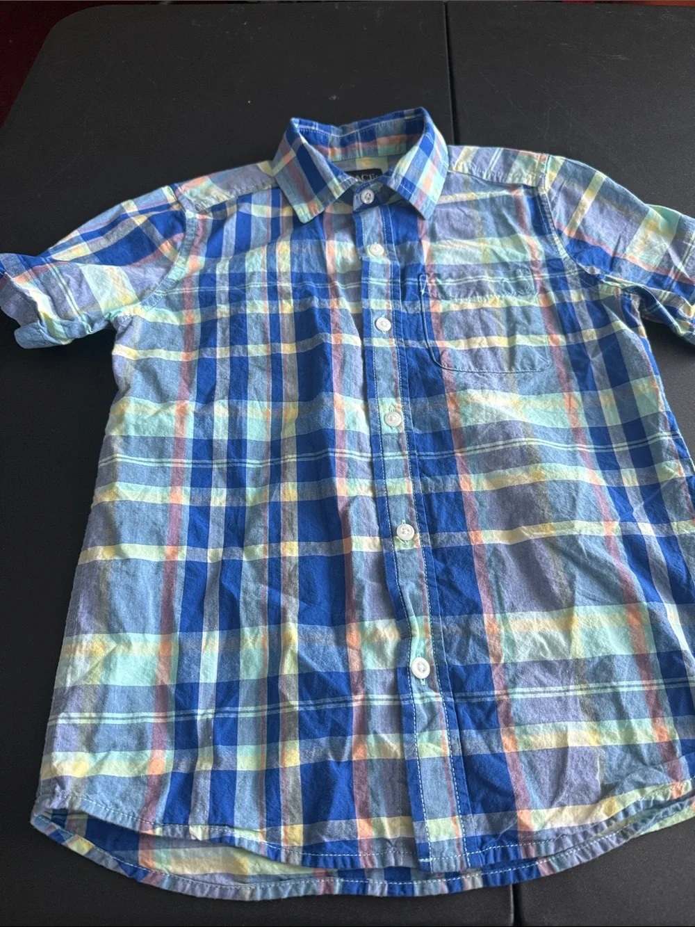 Place Boys Blue Plaid Button-Down Shirt